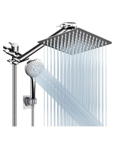 Combo Cabezal de Ducha PinWin 8" Lluvia y Mano 5 Modos