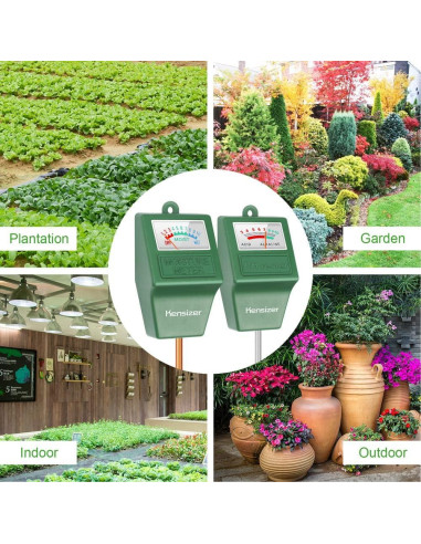 Medidor de Suelo Kensizer - Humedad y pH Digital Sin Batería