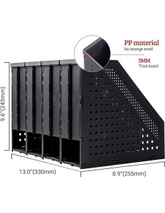 Soporte de Revistas Lemical Plegable 4 Compartimentos Negro 2