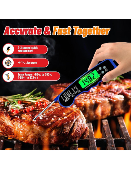 Termómetro Digital de Carne PAWPRO IP67, Lectura Instantánea