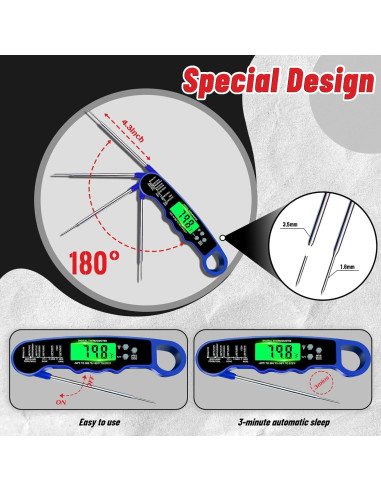 Termómetro Digital de Carne PAWPRO IP67, Lectura Instantánea