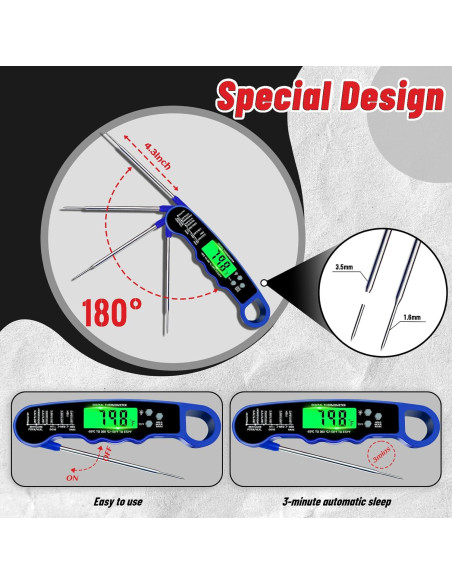 Termómetro Digital de Carne PAWPRO IP67, Lectura Instantánea