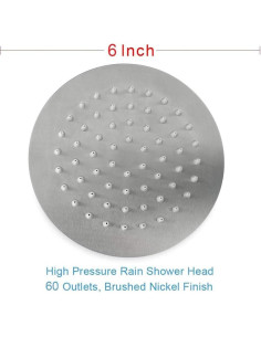 Cabezal de Ducha de Lluvia NearMoon 15.24 cm Acero Inoxidable 2