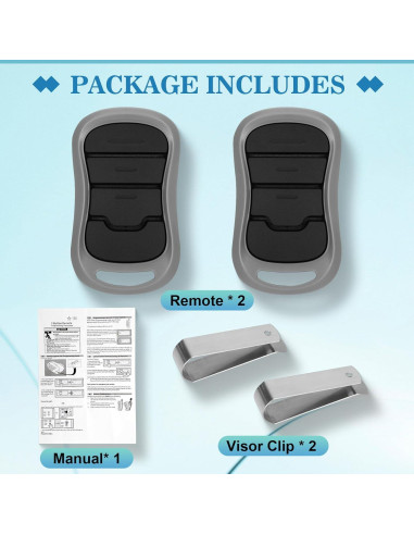 Control Remoto de Puerta de Garaje Genie G3T-R - Paquete de 2