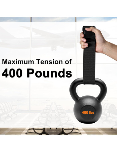 Juego de 8 correas y etiquetas de equipaje Gostwo negras