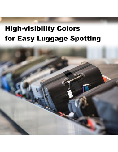 Juego de 8 correas y etiquetas de equipaje Gostwo negras