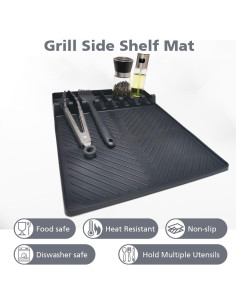 Alfombrilla de Silicona Ytuomzi para Estante Lateral BBQ 40.64x29.21cm 2