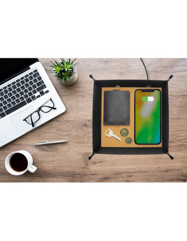 Bandeja de Cuero Inalámbrica LAVAVIK para Organizar Escritorio