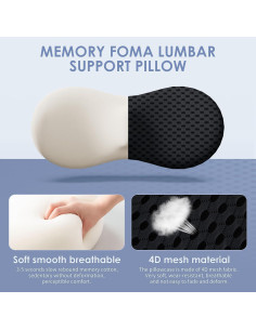 Almohada Lumbar Ergonómica kasney - Espuma Viscoelástica Negra 2