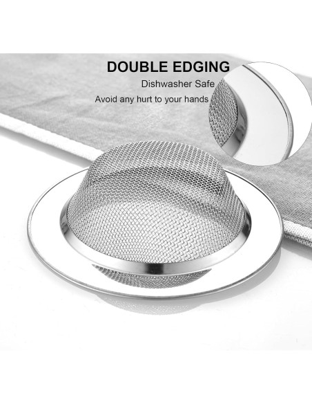 Colador de Fregadero LASSHSWA Acero Inoxidable 2 PCS 11.43 cm Colador de Fregadero LASSHSWA Acero Inoxidable 2 PCS 11.43 cm