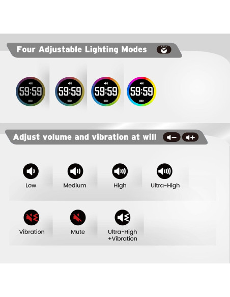 Temporizador Pomodoro Printers Jack Blanco Perla 6 Modos