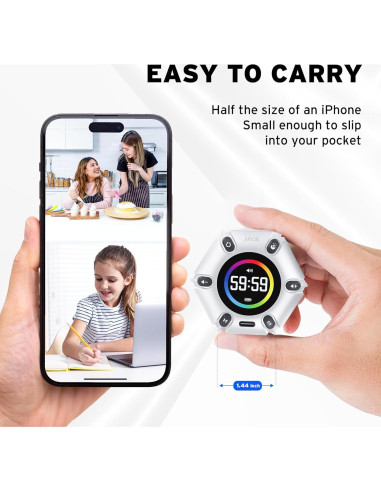 Temporizador Pomodoro Printers Jack Blanco Perla 6 Modos