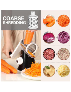 Rallador de Queso Cambom con Manivela y 3 Cuchillas - Negro 2