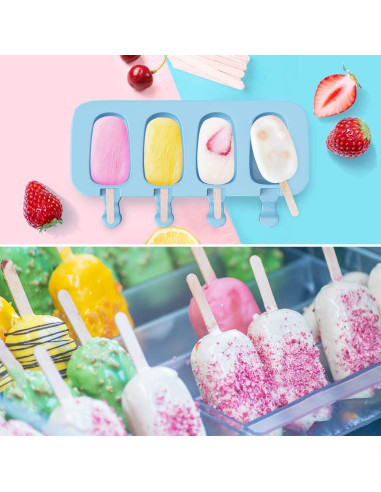 Moldes de Paletas de Silicona Ozera 2 Piezas Multicolor