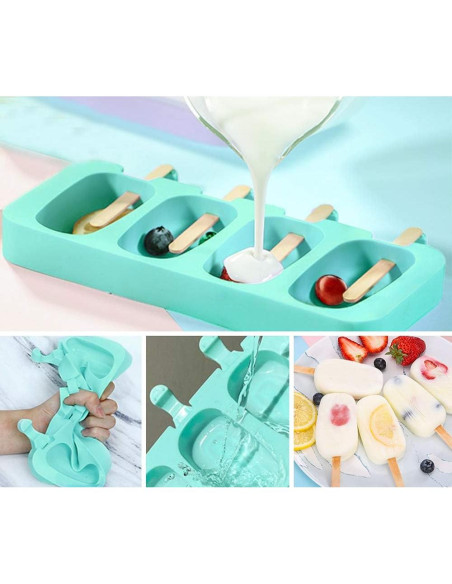 Moldes de Paletas de Silicona Ozera 2 Piezas Multicolor