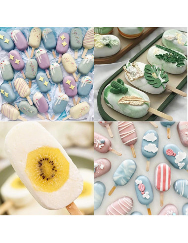 Moldes de Paletas de Silicona Ozera 2 Piezas Multicolor