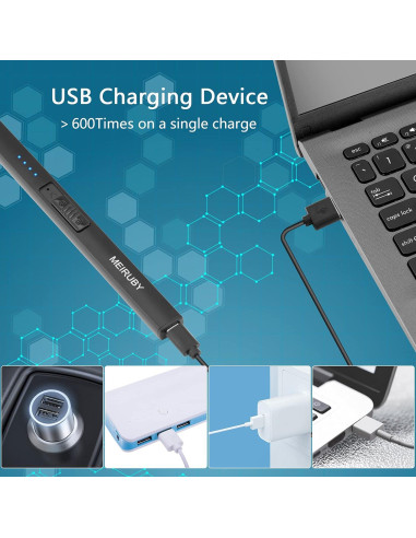 Encendedor Eléctrico Recargable MEIRUBY M-13 Negro a Prueba de Viento