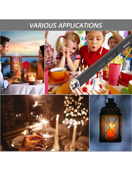 Encendedor Eléctrico Recargable MEIRUBY M-13 Negro a Prueba de Viento