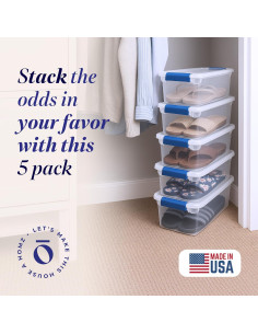 Contenedores de Almacenamiento HOMZ 5-Pack 7.1L Azul 2