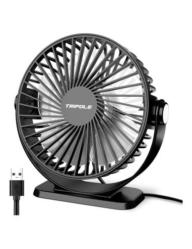 Ventilador de Mesa USB TriPole TF01 3 Velocidades 13 cm Negro