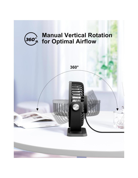 Ventilador de Mesa USB TriPole TF01 3 Velocidades 13 cm Negro Ventilador de Mesa USB TriPole TF01 3 Velocidades 13 cm Negro