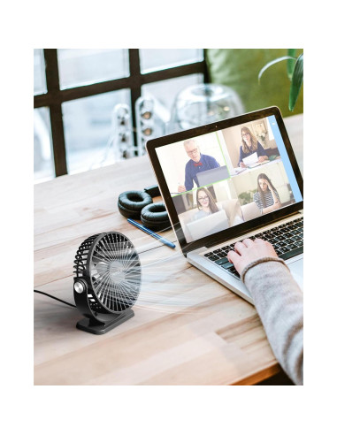 Ventilador de Mesa USB TriPole TF01 3 Velocidades 13 cm Negro