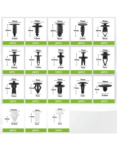 Kit de Clips de Retención Frokom 415pcs Nylon Automóvil 2