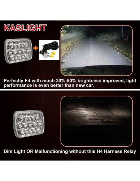 Set 2 Arneses H4 KASLIGHT para Faros LED Toyota Tacoma