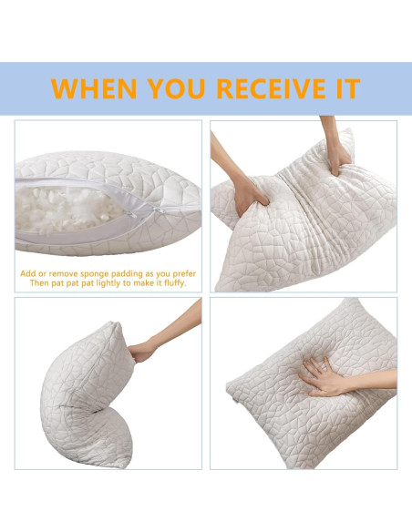 Almohada de Espuma de Memoria Ajustable RGTIME Estándar 66x51cm Almohada de Espuma de Memoria Ajustable RGTIME Estándar 66x51cm