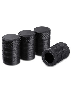 Tapones de Válvula CKAuto Aluminio Anodizado 4 Pcs Negro