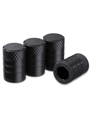 Tapones de Válvula CKAuto Aluminio Anodizado 4 Pcs Negro