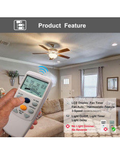 Control Remoto FAN-9T Hampton Bay con Temporizador y LCD 2