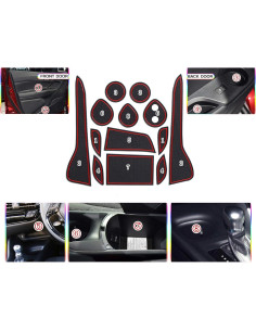 Alfombrilla de ranura para puerta SKTU Rojo 2018-2022 C-HR 2