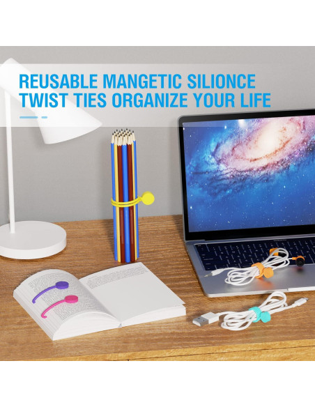 Correas Magnéticas de Silicona FRKNER 22.86 cm Reutilizables 12 Pzs