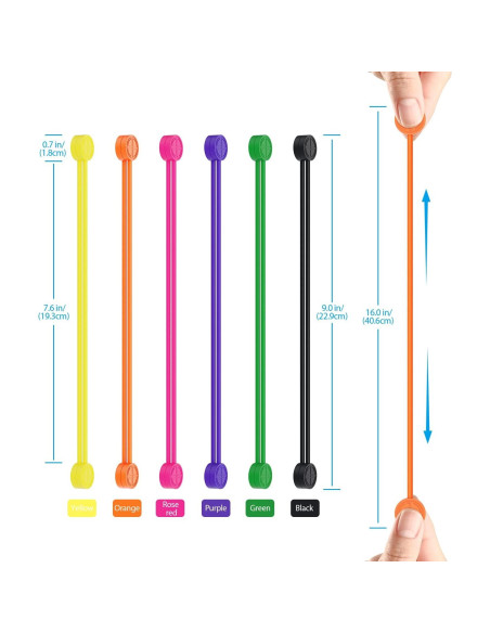 Correas Magnéticas de Silicona FRKNER 22.86 cm Reutilizables 12 Pzs