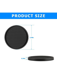 Posavasos antideslizantes AUCELI para coche, 4 unidades 2