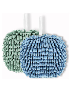 Toalla de Mano Chenille HR Huare 2 Piezas Verde y Azul