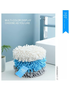 Toalla de Mano Chenille HR Huare 2 Piezas Verde y Azul 2