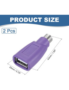 Adaptador MECCANIXITY PS/2 a USB Hembra para Teclado PC 2