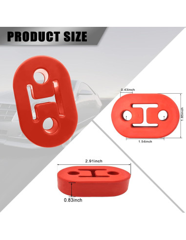 Soporte de Escape de Goma Stymart 2 Agujeros 12mm Rojo