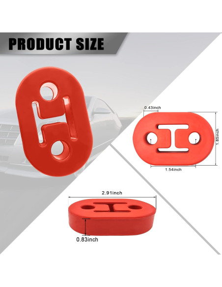 Soporte de Escape de Goma Stymart 2 Agujeros 12mm Rojo