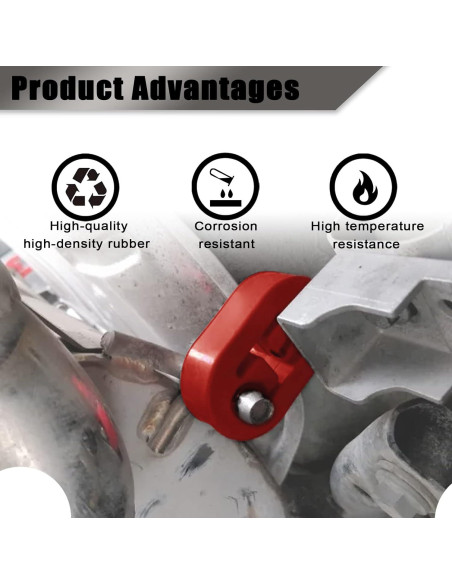 Soporte de Escape de Goma Stymart 2 Agujeros 12mm Rojo