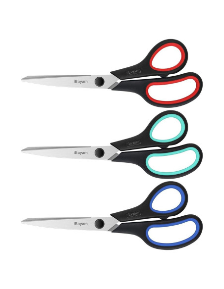 Paquete de 3 Tijeras iBayam 20.32 cm Alta Resistencia Afiladas