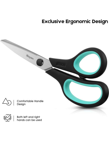 Paquete de 3 Tijeras iBayam 20.32 cm Alta Resistencia Afiladas