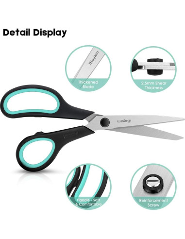 Paquete de 3 Tijeras iBayam 20.32 cm Alta Resistencia Afiladas