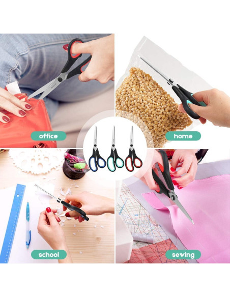 Paquete de 3 Tijeras iBayam 20.32 cm Alta Resistencia Afiladas