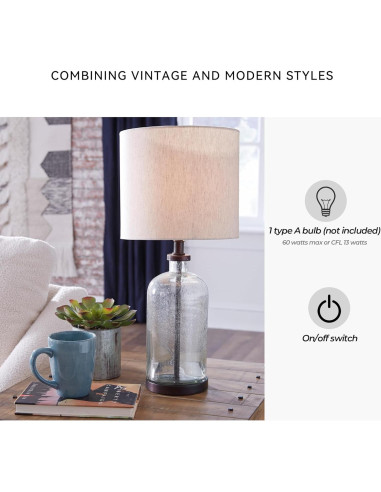 Lámpara de Mesa de Vidrio Sembrado Ashley 57.15 cm Bronce