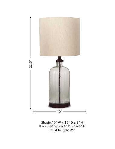 Lámpara de Mesa de Vidrio Sembrado Ashley 57.15 cm Bronce