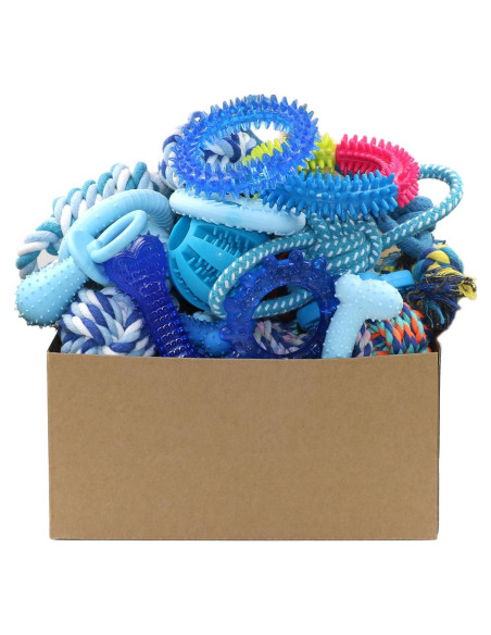 Paquete de 20 Juguetes para Cachorros Beiker - Goma y Cuerda