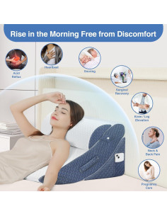 Juego de 4 Almohadas en Cuña Ortopédicas Welzona - Espuma Viscoelástica 2